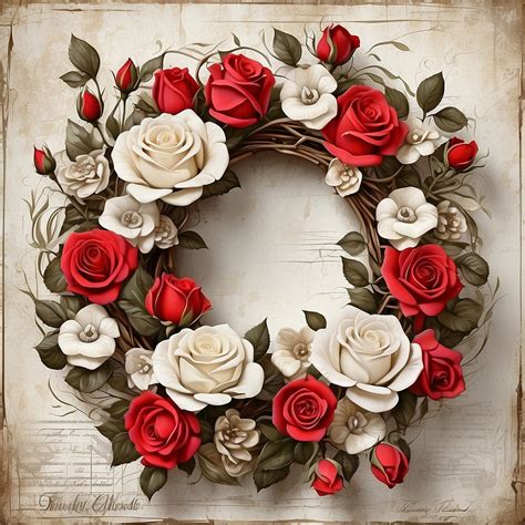 Red Rose Wreath Art Free Stock Photo - Public Domain Pictures