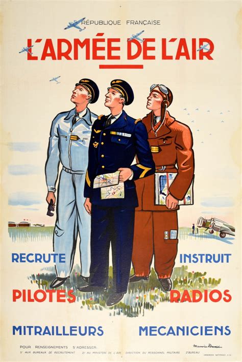 Original Vintage Posters -> War Posters -> L'Armee De L'Air French Air Force WWII - AntikBar