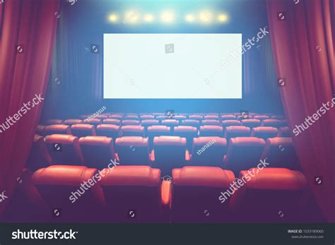 Empty Theater Auditorium Blank Screen Movie Stock Photo 1033189060 ...