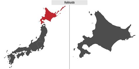 Premium Vector | Map of Hokkaido region of Japan