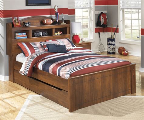 Barchan Cherry Full Bookcase Bed With Trundle from Ashley | Coleman ...