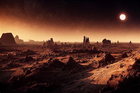 Premium Photo | Alien planet landscape3d illustration