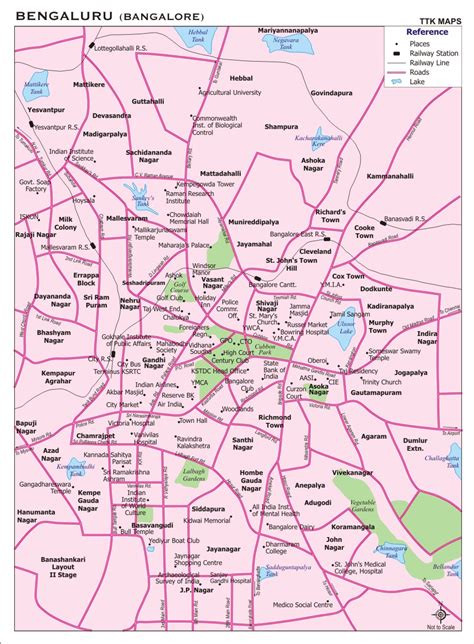 Bangalore City Map, City Map of Bangalore with important places @ NewKerala.Com, India