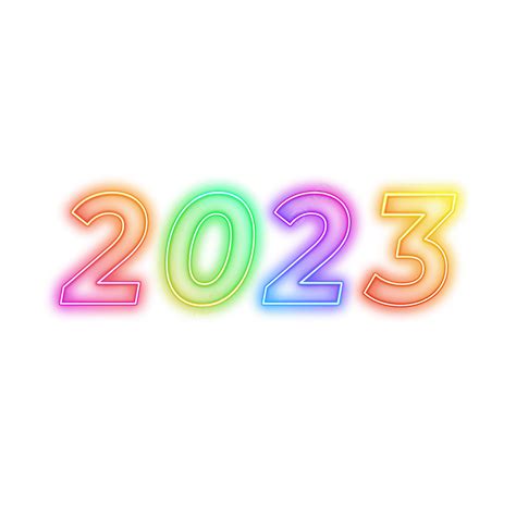 2023 Multicolor Neon Effect Text Design, Neon, 2023, Neon 2023 PNG and ...