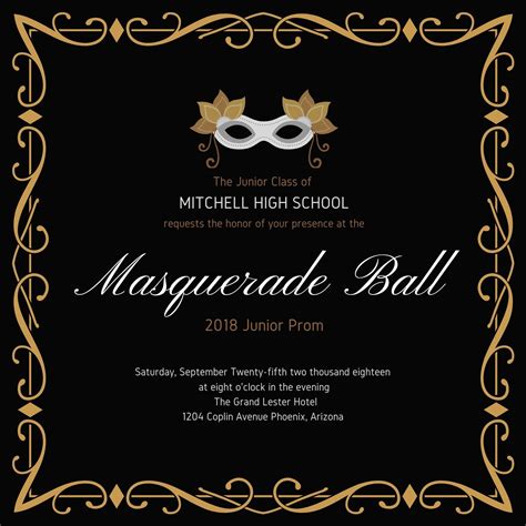 Free printable, customizable masquerade invitation templates | Canva