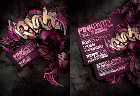 PINK PARTY FLYER by Demen1 on DeviantArt