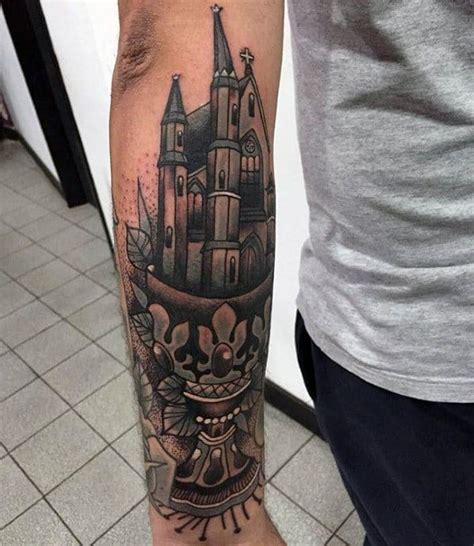 50 Cathedral Tattoo Designs For Men - Church Ink Ideas