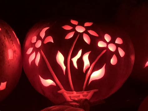 Flower Pumpkin Carvings | Utah Pumpkins