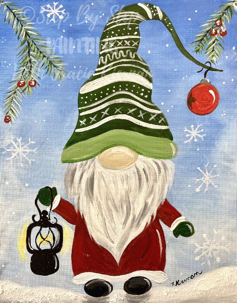 Winter Gnome PDF Download Acrylic Painting Tutorial