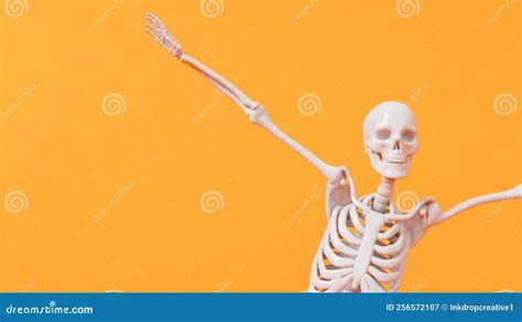 Fun Halloween Dancing Skeleton Character. 3D Rendering Stock ...