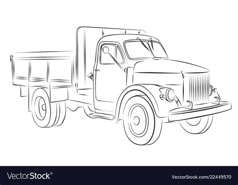 Truck sketch Royalty Free Vector Image - VectorStock