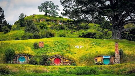 #village hobbiton movie set new zealand #matamata hobbit village # ...