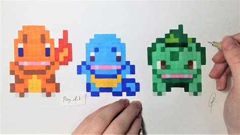 All Starter Pokemon Pixel Art