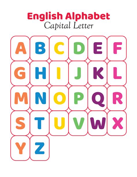 English alphabet chart for kids.Capital letter 22683810 Vector Art at Vecteezy