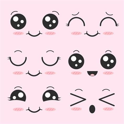 Cute Face Expressions Vector PNG Images, Cute Face Cartoon Expression Vector, Cute, Face, Kawaii ...