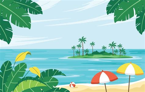 Island Beach Summer Background 2531010 Vector Art at Vecteezy