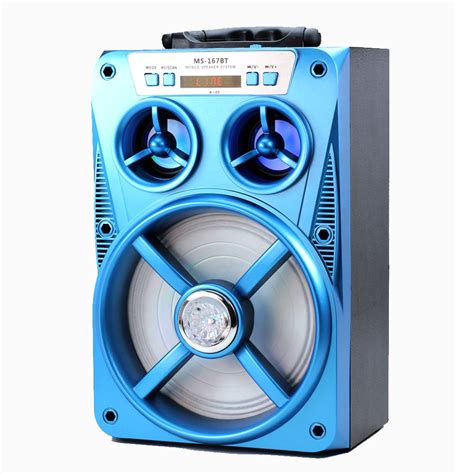 Wholesale LED Light Large Woofer Portable Bluetooth Speaker MS167BT (Blue)