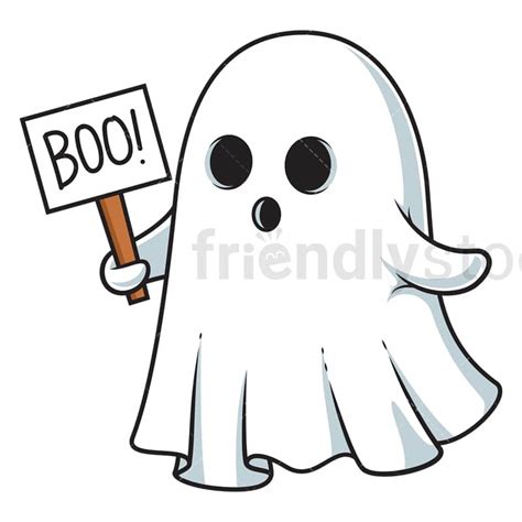 Sheet Ghost Boo Cartoon Clipart Vector - FriendlyStock