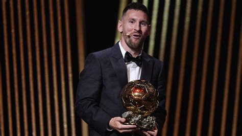 Lionel Messi Presents Eighth Ballon d'Or to Barcelona Despite PSG Stint