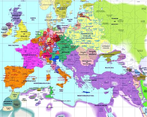 Latitude And Longitude Map Of Europe