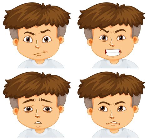 Boy with different emotions 433701 Vector Art at Vecteezy