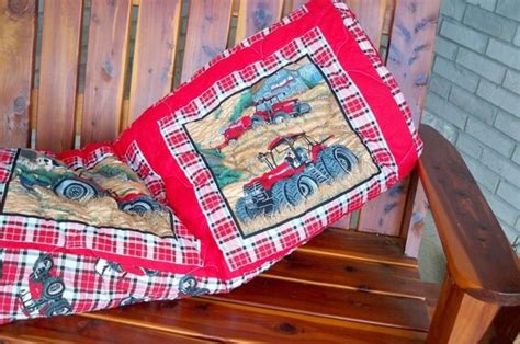 Red tractor quilt