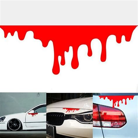 Drop shiping 2018 Red Blood Car Stickers Reflective Car Decals Light Bumper Body Sticker Decal ...