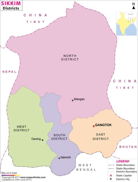 Sikkim District Map