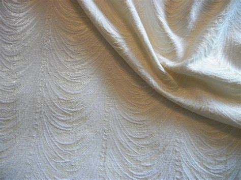 Vintage Brocade Silk Upholstery Fabric Cream by EnduringFabric