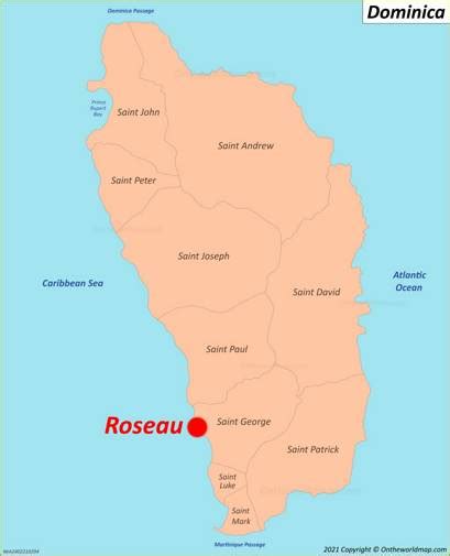 Roseau Map | Dominica | Maps of Roseau