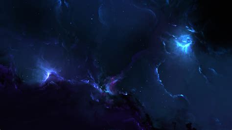 Nebulae Wallpaper 4K, Cosmic, Stars, Dark blue