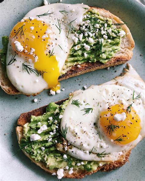 Avocado Toast with Fried Eggs, Goat Cheese and Fresh Dill Recipe | The ...