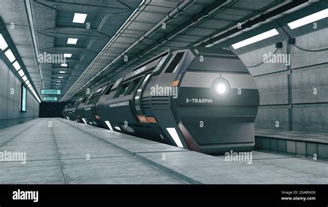 3d render. Futuristic space train concept Stock Photo - Alamy