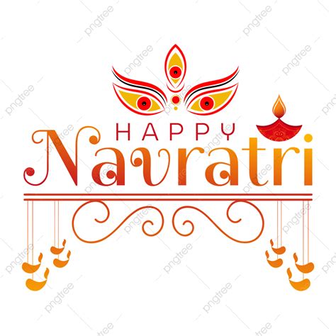 Happy Navratri Greeting Text Indian Festival Durga Puja, Navratri, Durga Puja, India PNG and ...