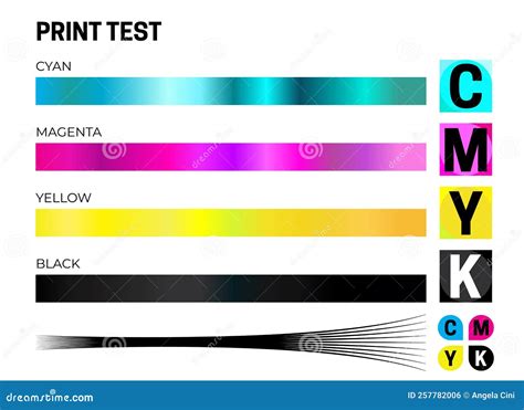 Print Test CMYK Calibration Illustration With Color Test | CartoonDealer.com #257782006