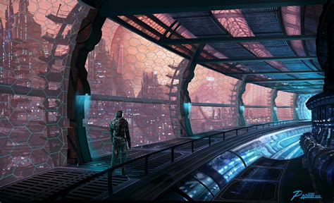 Space Station, Mike Paolilli | Sci fi environment, Sci fi concept art, Sci fi city