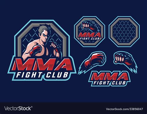 Mma mascot logo design Royalty Free Vector Image