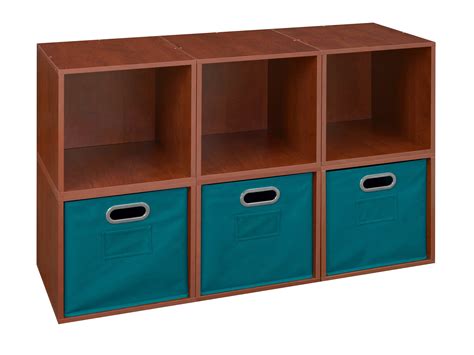 Niche Cubo Storage Set - 6 Cubes and 3 Canvas Bins- Cherry/Teal ...