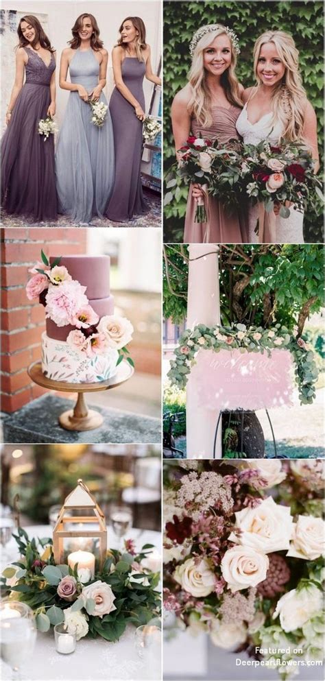 Top 9 Elegant Summer Wedding Color Palettes for 2019--mauve and greenery wedding color ideas an ...