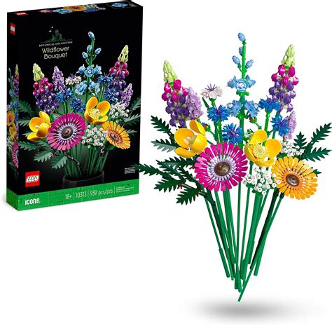 LEGO 10313 Icons Bouquet Fiori Selvatici Finti con Papaveri e Lavanda ...