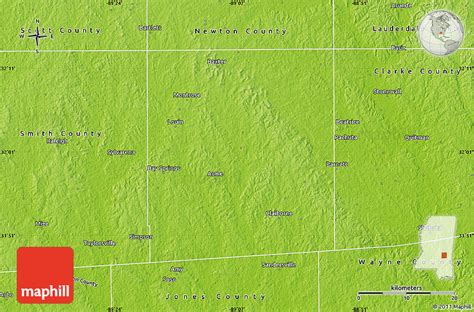 Physical Map of Jasper County