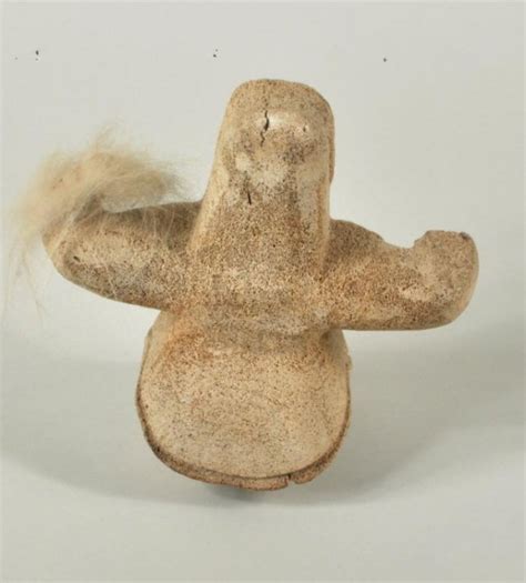 Inuit Fossilized Whale Bone Carving, Artist Signed : Lot 12