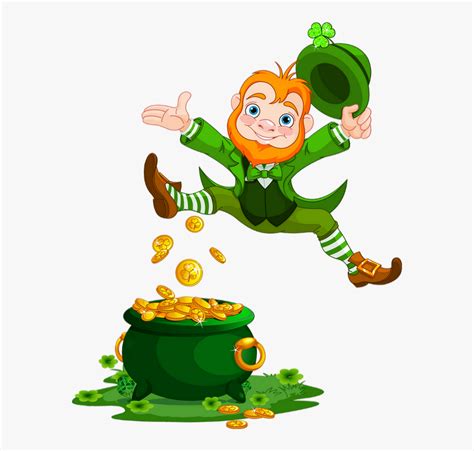 Irish Leprechaun And Pot Of Gold , Png Download - Leprechaun Pot Of ...