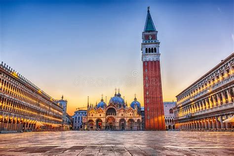 Venetian Square Piazza San Marco, Evening View Stock Image - Image of square, campanile: 136101593