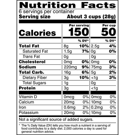 White Cheddar Popcorn Nutrition Facts | Blog Dandk