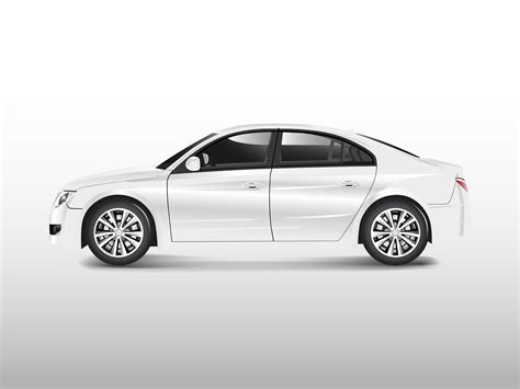 White sedan car isolated on white vector - Download Free Vectors ...