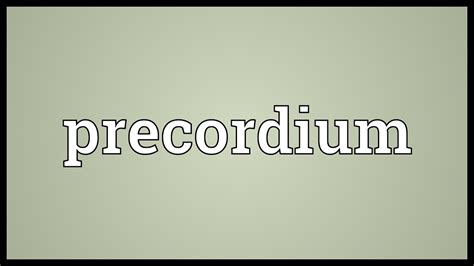 Precordium Meaning - YouTube