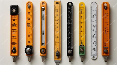 Premium AI Image | a collection of different types of rulers, including one that has a yellow ruler.