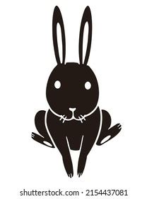 Silhouette Illustration Jumping Rabbit Vector Illustration Stock Vector (Royalty Free ...