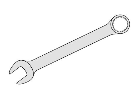 How to Draw a Wrench Step by Step - EasyLineDrawing